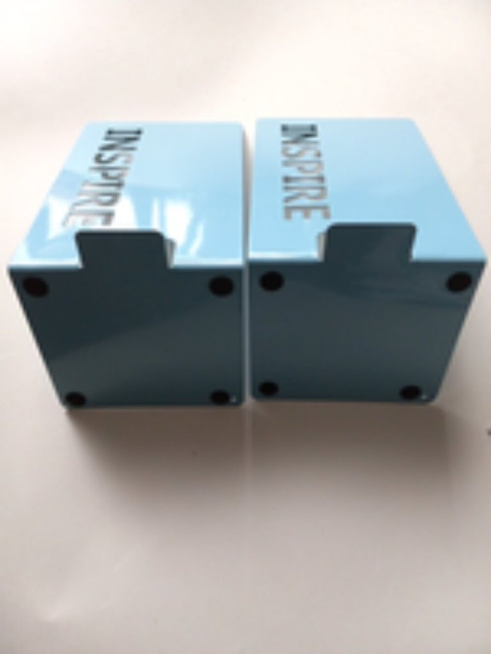 NWOT Blue Metal Bookends Set of 2 "INSPIRE" Inspirational Bookshelf Home Office